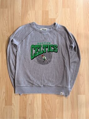 Blue 84 Gray Boston Celtics Graphic Crewneck Sweatshirt